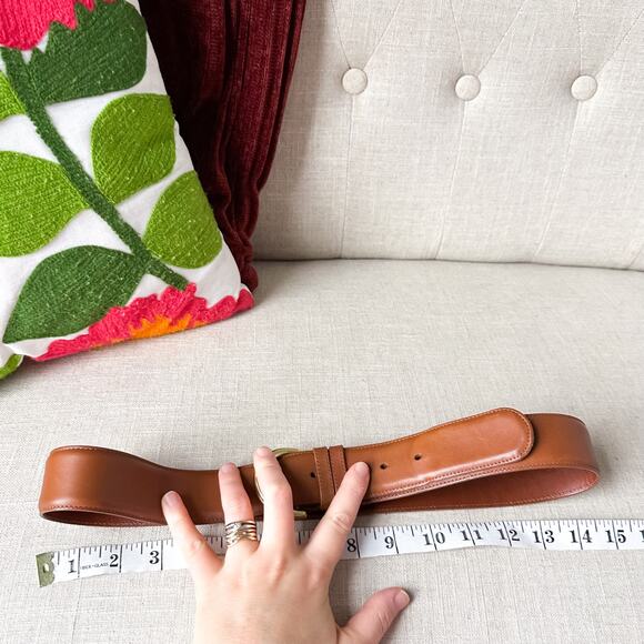 Vintage British Tan Wide Coach Belt Size Large - Picture 8 of 10
